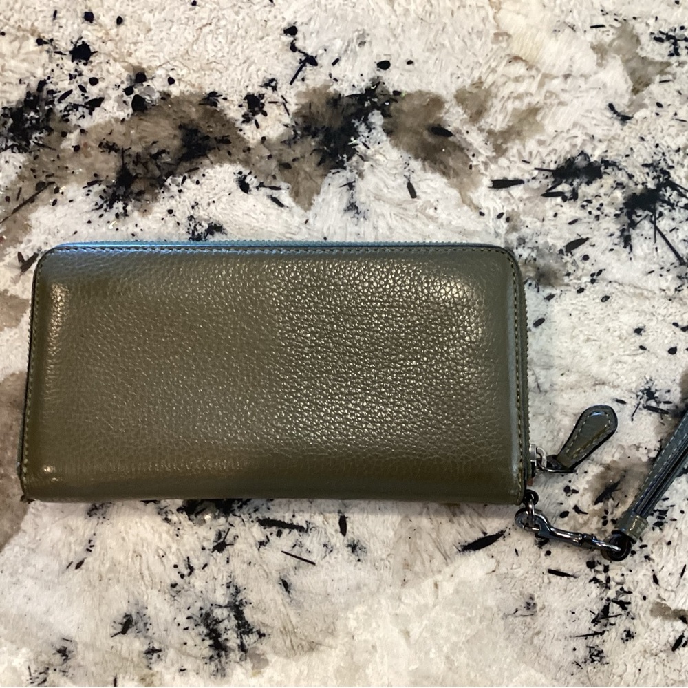 Coach Sage Green Leather Wristlet - Picture 2 of 4